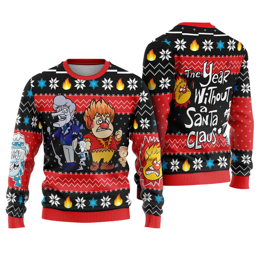 The Year Without A Santa Claus Ugly Christmas Sweater, Snow Miser, Heat Miser Ugly Sweater, Miser Brothers, Xmas 2025 Party Gifts Sweatshirt