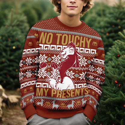 No Touchy My Presents The Emperor’s New Groove Ugly Sweater, Emperor's New Groove Ugly Christmas Tee, Christmas Party Gifts 2025 Sweatshirt
