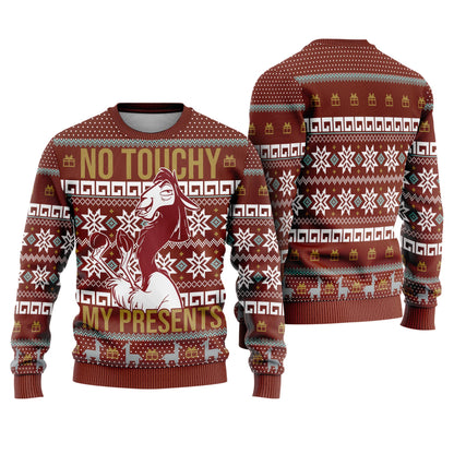 No Touchy My Presents The Emperor’s New Groove Ugly Sweater, Emperor's New Groove Ugly Christmas Tee, Christmas Party Gifts 2025 Sweatshirt