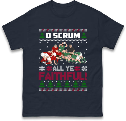O Scrum All Ye Faithful Funny Rugby Christmas Jumper, Offensive Xmas Funny Christmas Jumper, Xmas Rude Adults Humorous Hoodie, Christmas Top
