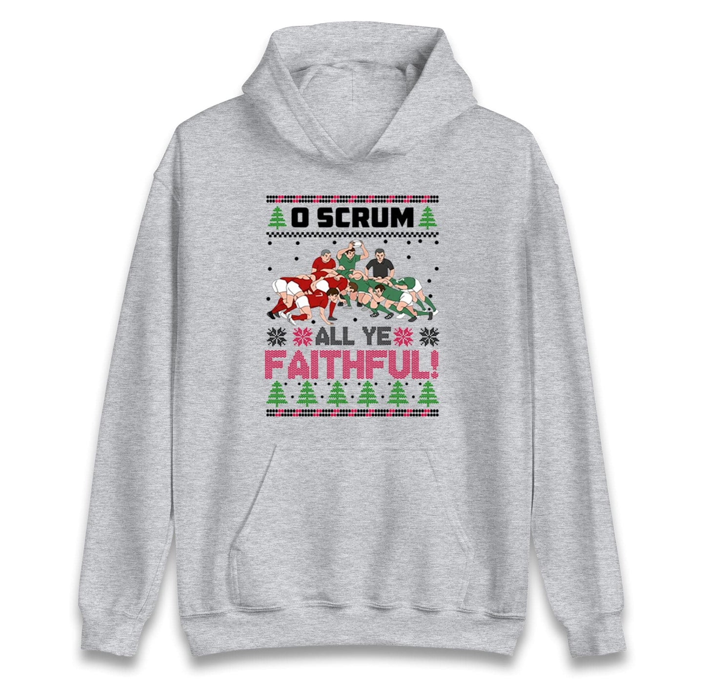 O Scrum All Ye Faithful Funny Rugby Christmas Jumper, Offensive Xmas Funny Christmas Jumper, Xmas Rude Adults Humorous Hoodie, Christmas Top