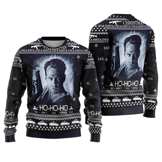 Die Hard 1988 Ugly Christmas Sweater, John McClane Yippee Ki Yay Ugly Sweater, Nakatomi Xmas Party 1988 Ugly Xmas Sweatshirt, Christmas Gift