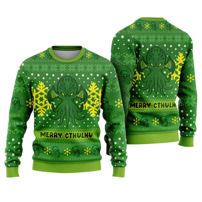 The Call Of Cthulhu Christmas Movie Ugly Christmas Sweater, Merry Cthulhu Ugly Sweater, Cthulhu Video Game Ugly Xmas Sweatshirt, Xmas Party