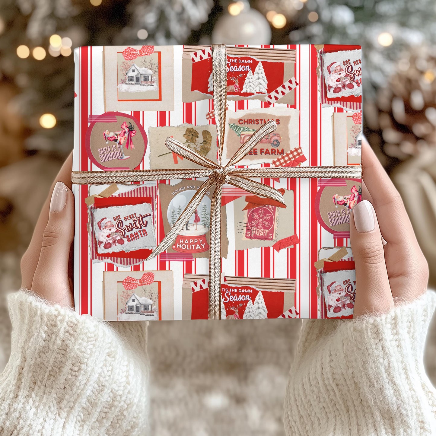 Taylor Inspired Christmas Gift Wrapping Papers - HoliTAY Gift Wrap - TAY Holiday Gift, Tswift Gift Idea, SWIFT SHIPPING