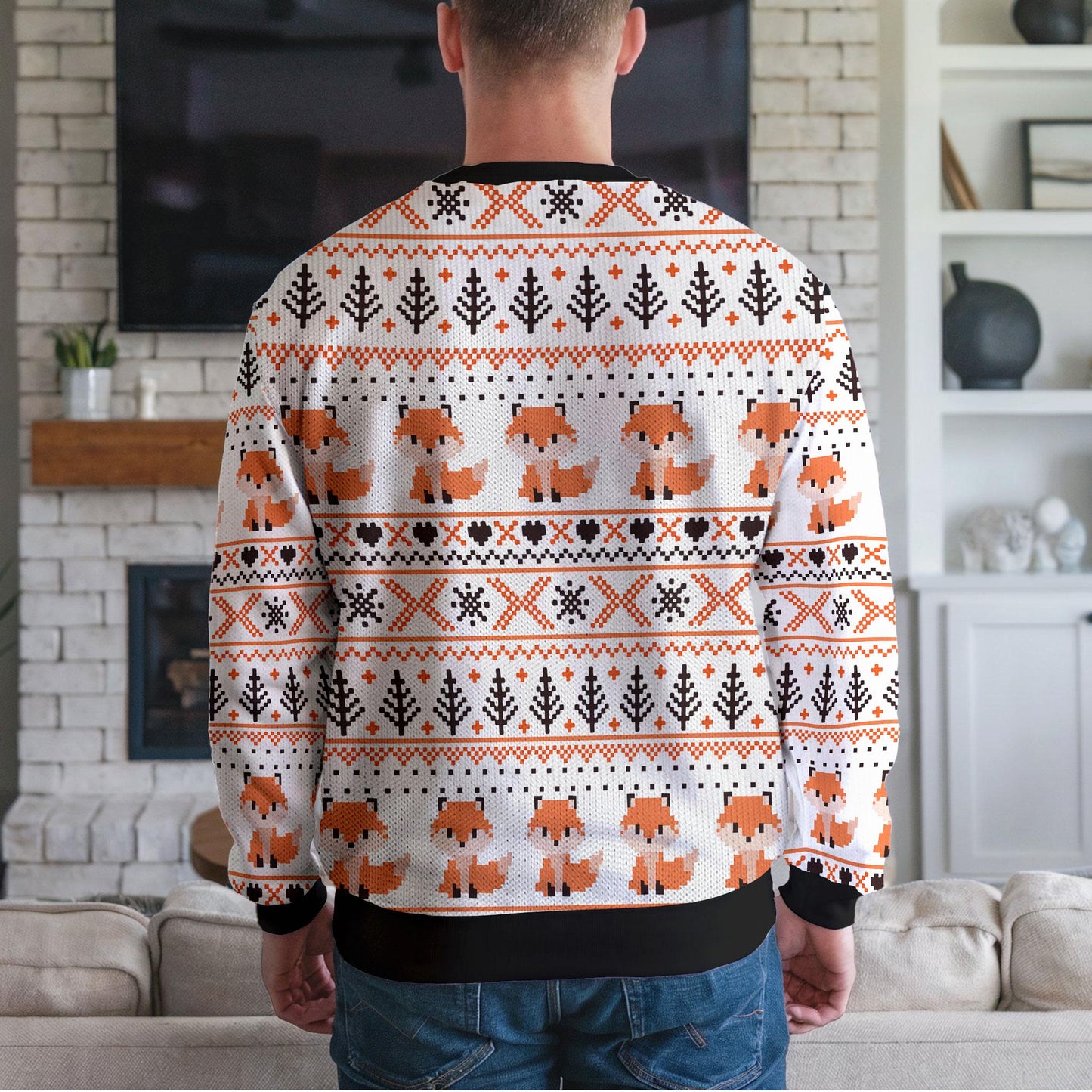 Cute Fox Ugly Christmas Sweater, Funny Animal Holiday Sweatshirt, Festive Fox Themed Winter Jumper, Cute Cozy Xmas Gift for Men Women
