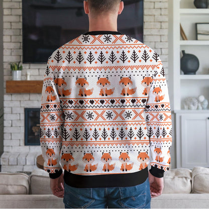 Cute Fox Ugly Christmas Sweater, Funny Animal Holiday Sweatshirt, Festive Fox Themed Winter Jumper, Cute Cozy Xmas Gift for Men Women