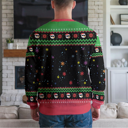 Custom Face Christmas Ugly Sweater, Personalized Ho Ho Ho Holiday Sweatshirt, Funny Xmas Party Jumper Gift for Men Women