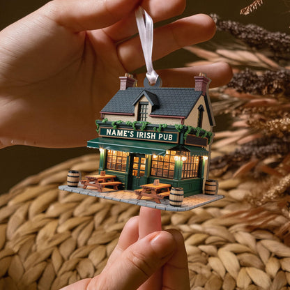 Personalized Irish Pub Ornament, Irish 2D Flat Ornament, Ireland Gifts Shamrock, Irish Christmas Keepsake 2025, Pub Decor Gift For Pub Lover