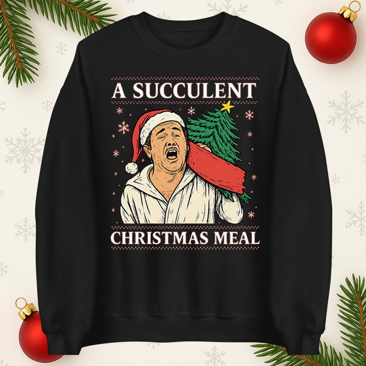 A Succulent Christmas Meal Funny Ugly Christmas Jumper, Xmas Funny , Democracy Menifest Xmas Hoodie