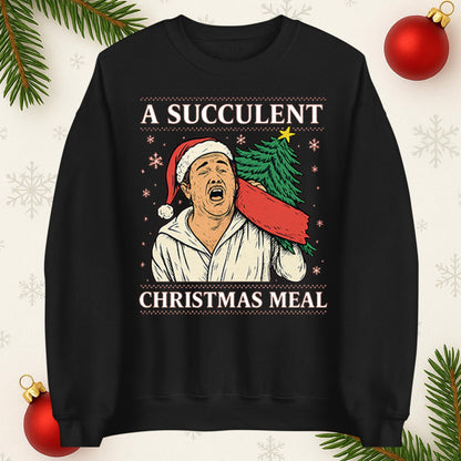 A Succulent Christmas Meal Funny Ugly Christmas Jumper, Xmas Funny , Democracy Menifest Xmas Hoodie