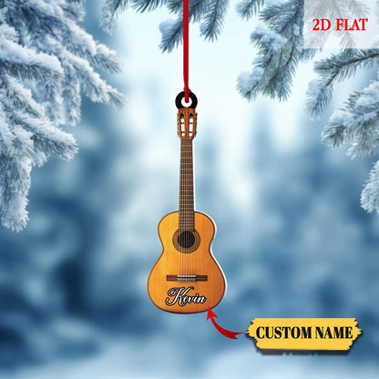 Personalized Electric Guitar 2D Flat Ornament,Christmas Gift for Music Lovers, Guitar Players,Rock and Roll Gift, Christmas Hanging Ornament