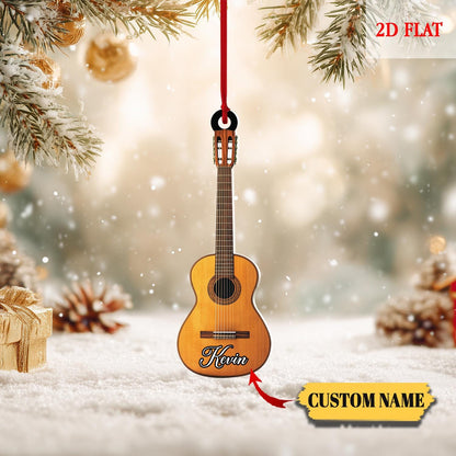 Personalized Electric Guitar 2D Flat Ornament,Christmas Gift for Music Lovers, Guitar Players,Rock and Roll Gift, Christmas Hanging Ornament