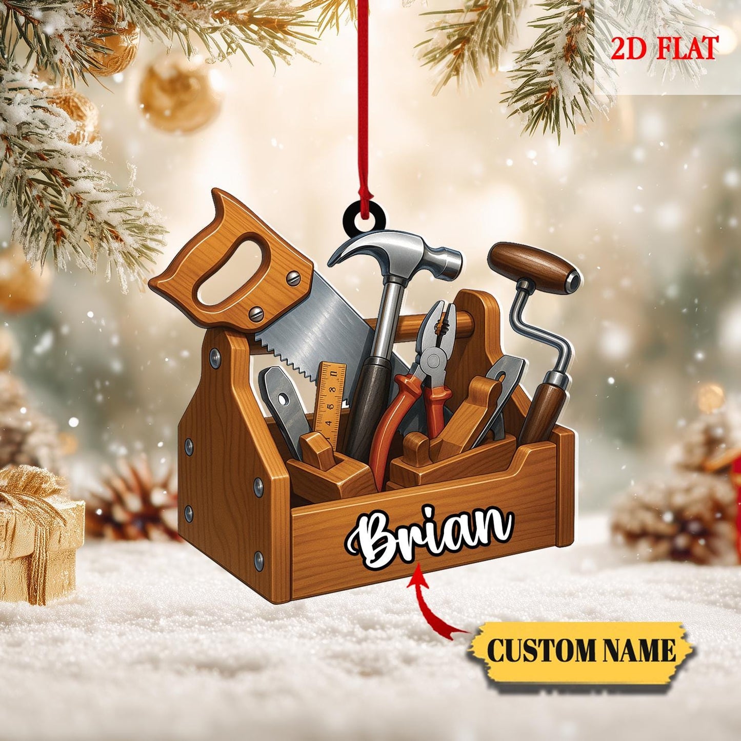 Personalized Construction Christmas Ornament, Construction Tool Engineer Builder Worker Ornament, Builder Ornament, Christmas Gift Builder