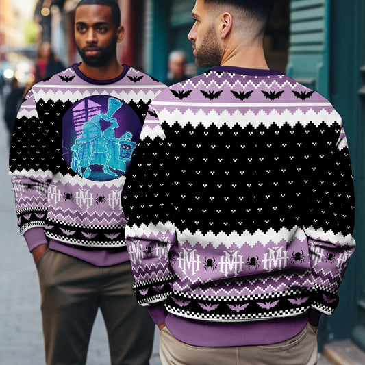 The Hatbox Ghost Ugly Christmas Sweater, Haunted Mansion Christmas Ugly Sweatshirt, Welcome Foolish Mortals, Christmas Family Matching Shirt