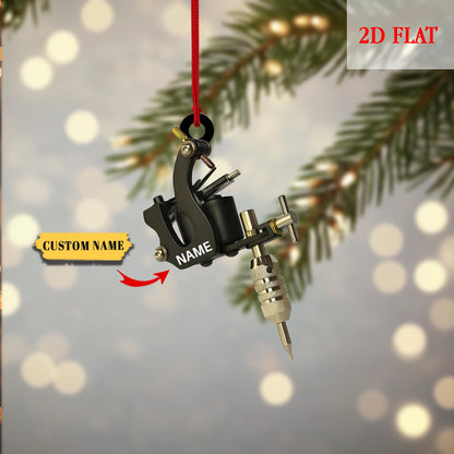 Personalized Tattoo Machine Ornament, Tattoo Shop Decorations, Tattoo Ornament, Tattoo Lovers Gift, Tattoo Studio Xmas Tree Decor Gift