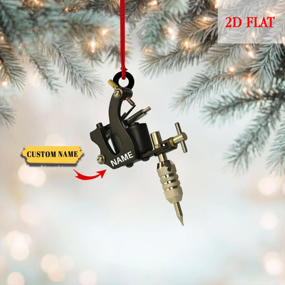 Personalized Tattoo Machine Ornament, Tattoo Shop Decorations, Tattoo Ornament, Tattoo Lovers Gift, Tattoo Studio Xmas Tree Decor Gift