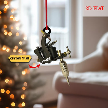 Personalized Tattoo Machine Ornament, Tattoo Shop Decorations, Tattoo Ornament, Tattoo Lovers Gift, Tattoo Studio Xmas Tree Decor Gift