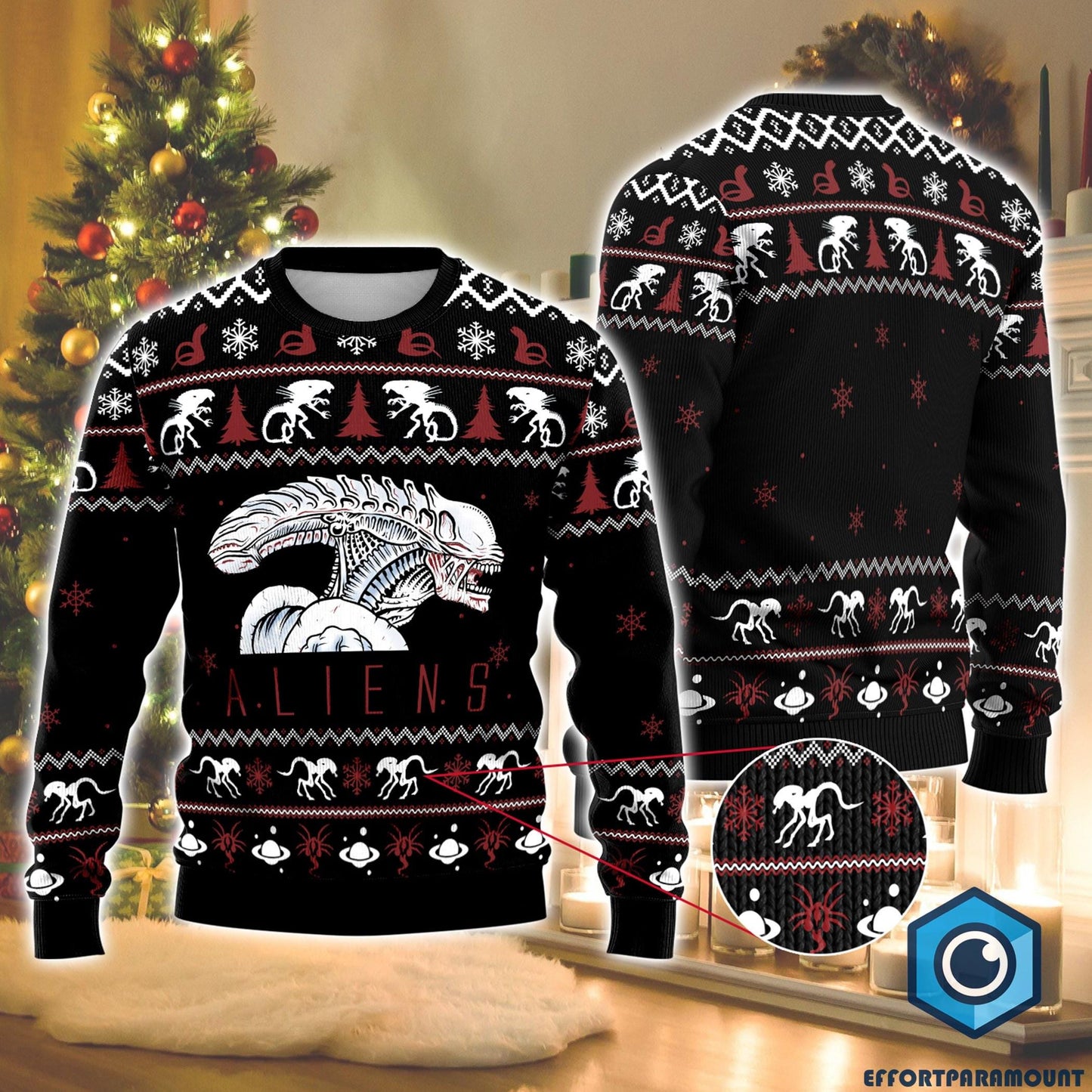 Alien Movie Ugly Christmas Sweater, Vintage Movie Christmas Sweater, Scifi Movie Sweatshirt, Gift for Scifi Fans