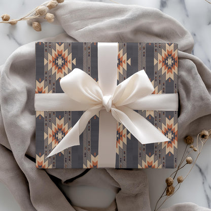 Vintage Western Gift Wrap Papers - Vintage Western Print Wrapping Paper - Unique Aztec Gift Paper
