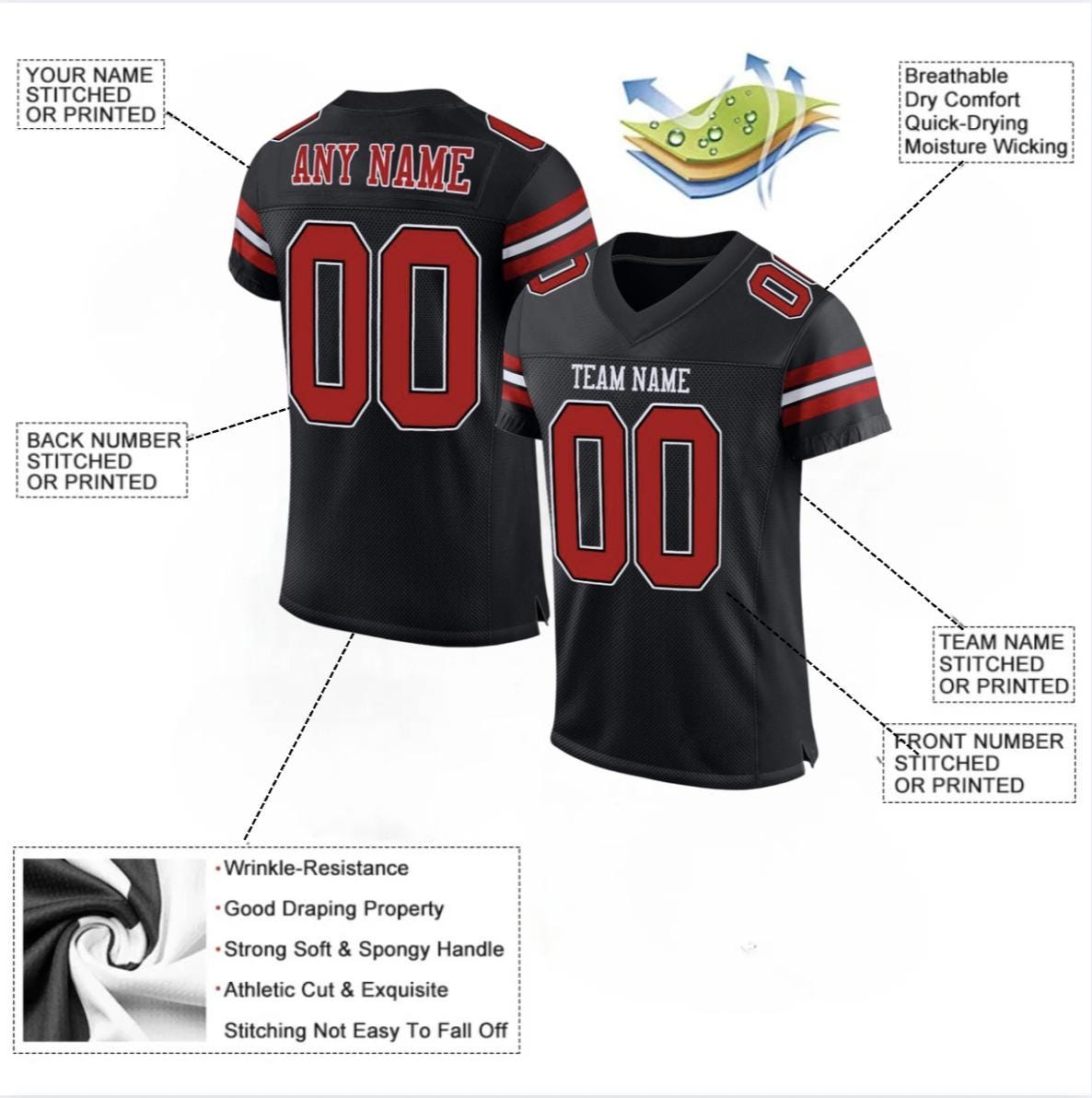 All Stitched Jersey ,Custom Stitched Jersey,Personalized Football jerseys,Custom Football Jersey Shirt,embroidered Football Jersey For Men