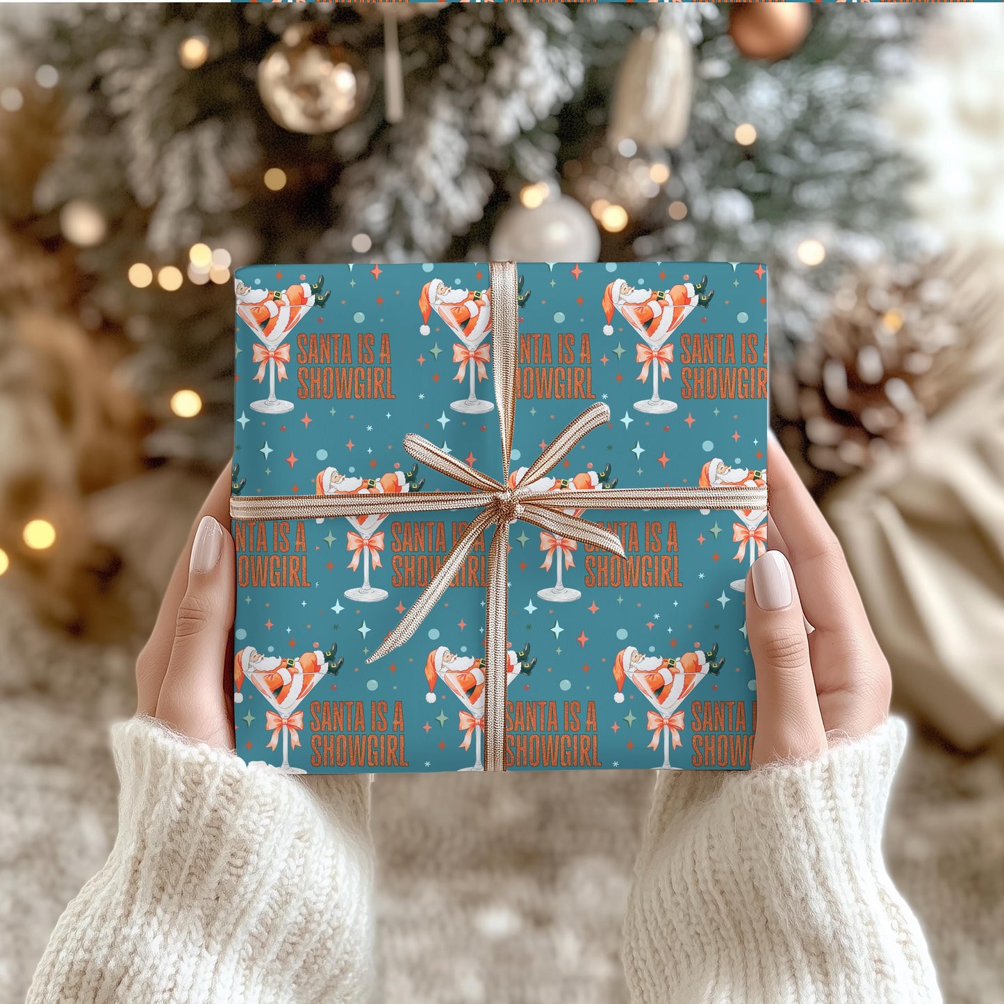 Showgirl Gift Wrapping Papers - Christmas Gift Wrap - Xmas Showgirl Holiday Gift, Tswift Gift Idea