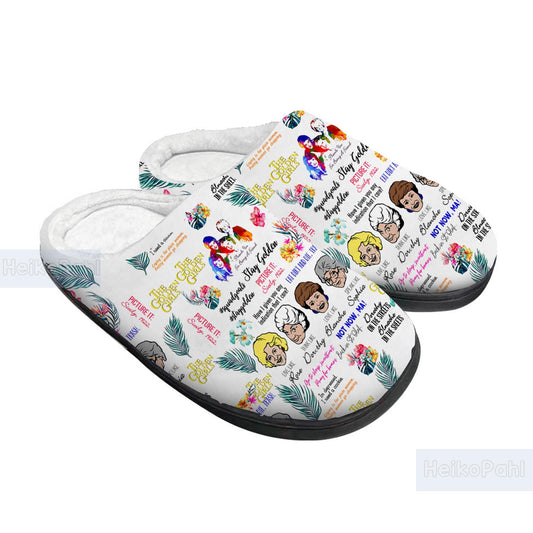 The Golden Girls 3D All Over Printed Slippers, Custom Rubber Slippers, Winter Slippers, Lightweight Rubber Sole, Cotton Slipper