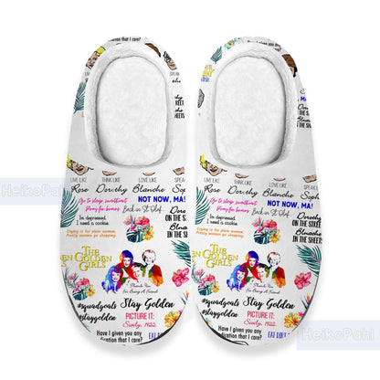 The Golden Girls 3D All Over Printed Slippers, Custom Rubber Slippers, Winter Slippers, Lightweight Rubber Sole, Cotton Slipper