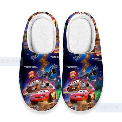Lightning McQueen Cartoon 3D All Over Printed Slippers, Winter Slippers, Custom Rubber Slippers, Lightweight Rubber Sole, Cotton Slipper