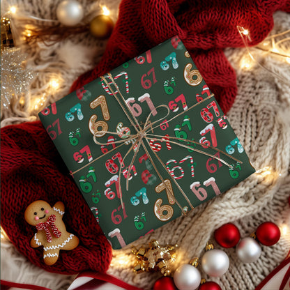 Wrapping Papers, 67 Meme Christmas Gift Wrap, Kids Funny Wrapping Paper, Unique Gift Wrap, Brain Rot, Gen A Meme, Holiday Gift Wrap, Festive