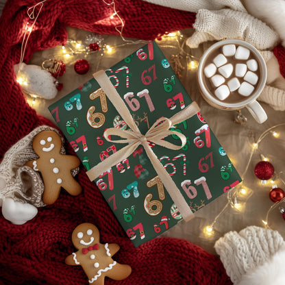 Wrapping Papers, 67 Meme Christmas Gift Wrap, Kids Funny Wrapping Paper, Unique Gift Wrap, Brain Rot, Gen A Meme, Holiday Gift Wrap, Festive