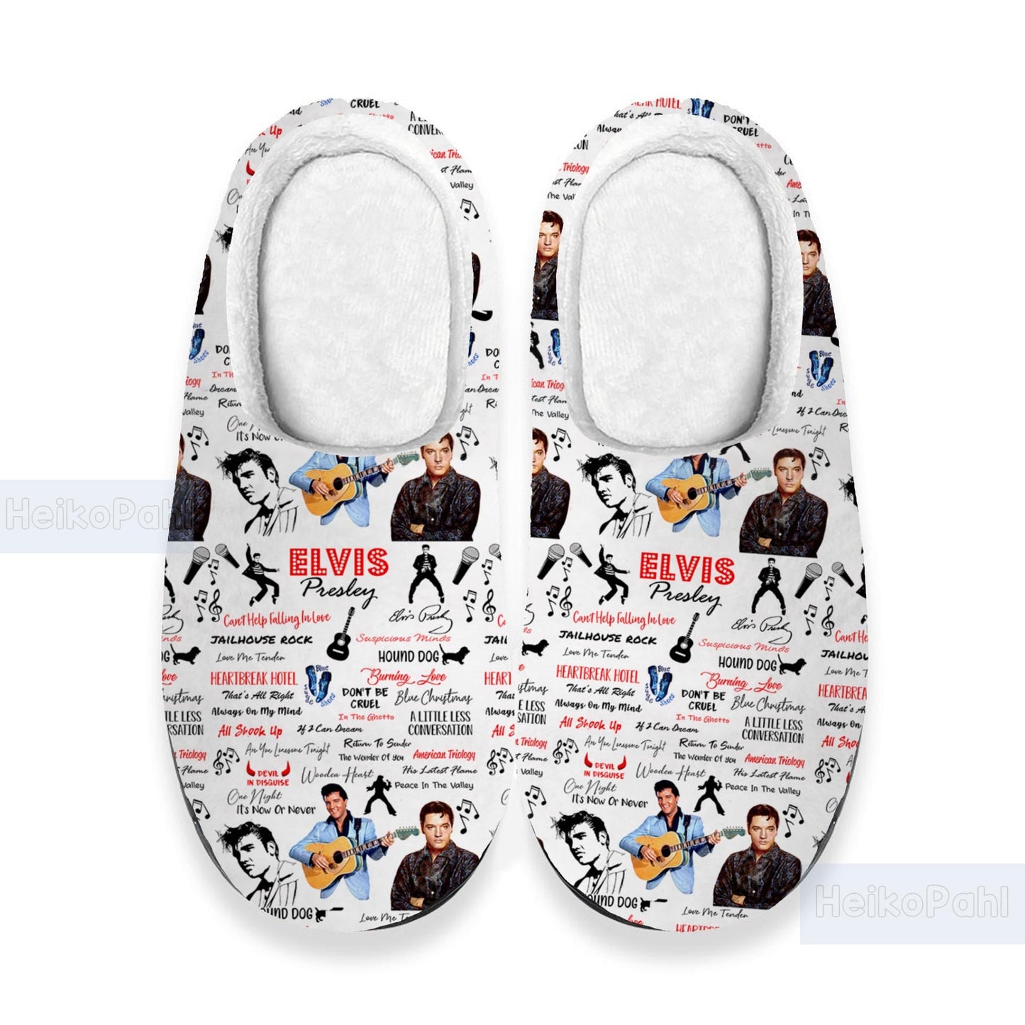 Elvis Presley 3D All Over Print Slipper, Custom Rubber Slipper, King of rock n roll, Winter Slipper, Lightweight Rubber Sole, Cotton Slipper