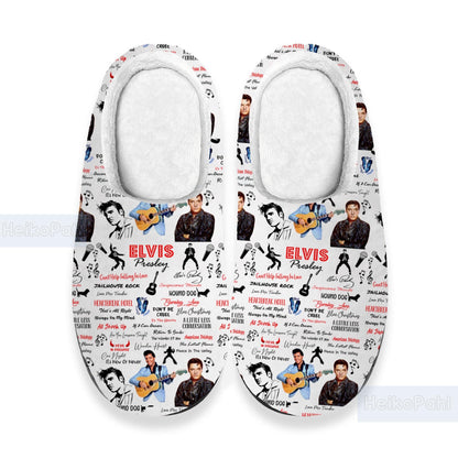 Elvis Presley 3D All Over Print Slipper, Custom Rubber Slipper, King of rock n roll, Winter Slipper, Lightweight Rubber Sole, Cotton Slipper