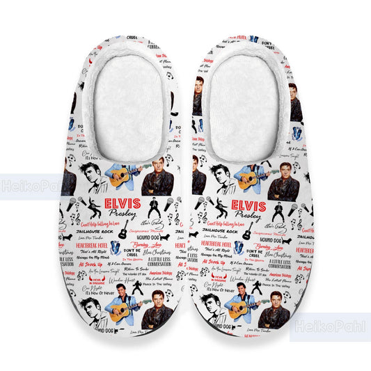 Elvis Presley 3D All Over Print Slipper, Custom Rubber Slipper, King of rock n roll, Winter Slipper, Lightweight Rubber Sole, Cotton Slipper