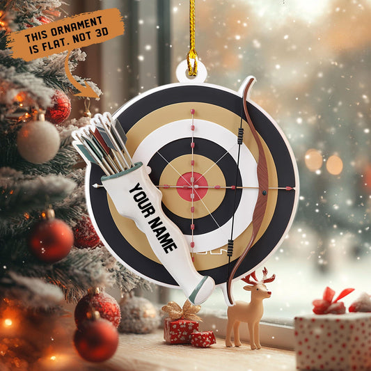 Personalized Archery Christmas Ornament, Custom Bow and Arrow Decor, Unique Gift for Archers and Hunters, Holiday Present for Sports Lovers