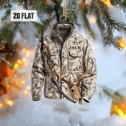 Personalized Hunting 2D Flat Ornament, Custom Deer Hunting Christmas Tree Ornament, Hunting Vest Christmas, Gift for, Dad, Husband, Hunter