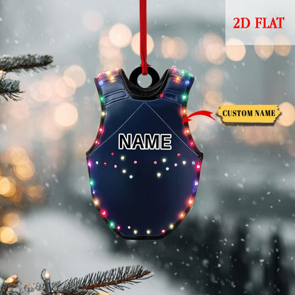 Personalized Taekwondo 2D Flat Ornament, Taekwondo Sparring Gear Christmas Ornament, Gift for Taekwondo Lover, Taekwondo Gear Ornament