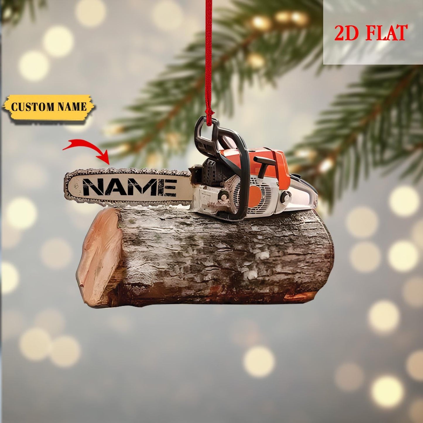 Personalized Arborist Christmas 2D Flat Acrylic Ornament, Logger Hanging Ornament , Tree Cutter Decor, Gift For Tree Trimmer
