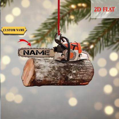 Personalized Arborist Christmas 2D Flat Acrylic Ornament, Logger Hanging Ornament , Tree Cutter Decor, Gift For Tree Trimmer