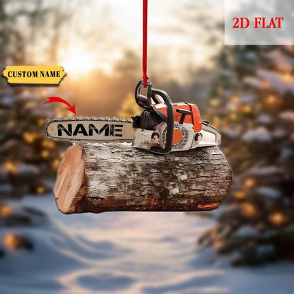 Personalized Arborist Christmas 2D Flat Acrylic Ornament, Logger Hanging Ornament , Tree Cutter Decor, Gift For Tree Trimmer