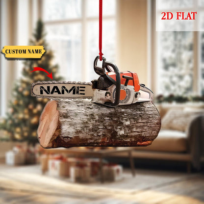 Personalized Arborist Christmas 2D Flat Acrylic Ornament, Logger Hanging Ornament , Tree Cutter Decor, Gift For Tree Trimmer