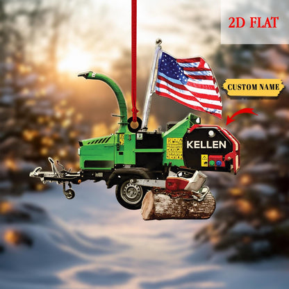 Personalized Name Arborist Chainsaw Christmas Logger Ornament, Christmas Gift For Dad, Gift for Arborist,Tree Trimmer Cutter Decor