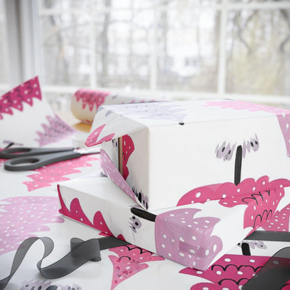 Pink Christmas Trees Wrapping Paper - Perfect for Baby Showers, Birthdays, Parties, Gift Wrap, and Celebrations,  Unique Gift Giving