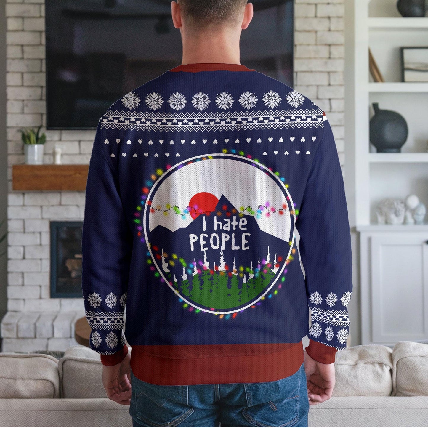 I Party With Sasquatch Ugly Christmas Sweater, Funny Bigfoot Xmas Sweatshirt for Men Women, Holiday Party Outfit Winter Gift Pullover