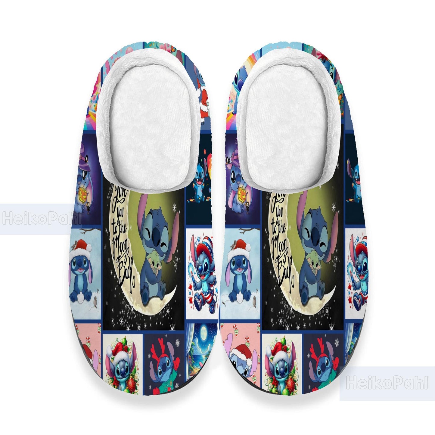 Lilo and Stitch Christmas 3D All Over Printed Slippers, Custom Rubber Slippers, Winter Slippers, Lightweight Rubber Sole, Cotton Slipper