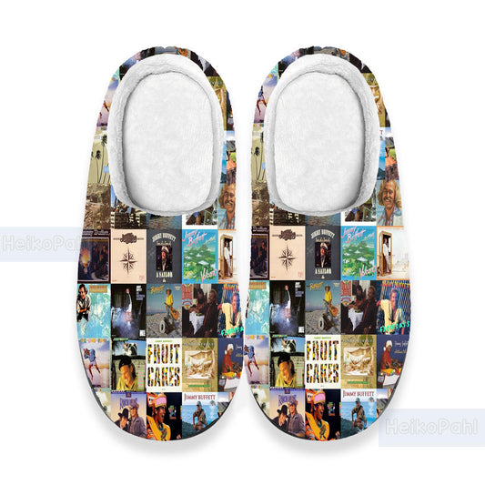 Jimmy Buffet Music 3D All Over Printed Slipper, Winter Slipper, Lightweight Rubber Sole, Custom Rubber Slipper, Cotton Slipper, Music Gift