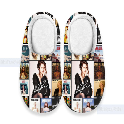 Lana Del Rey Music 3D All Over Printed Slipper, Winter Slipper, Lightweight Rubber Sole, Custom Rubber Slipper, Cotton Slipper, Music Gift
