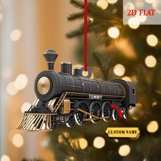 Personalized Locomotive 2D Flat Acrylic Ornament, Locomotive Ornament, Railway Train Holiday Ornament, Railroader Gift, Gift For Train Lover