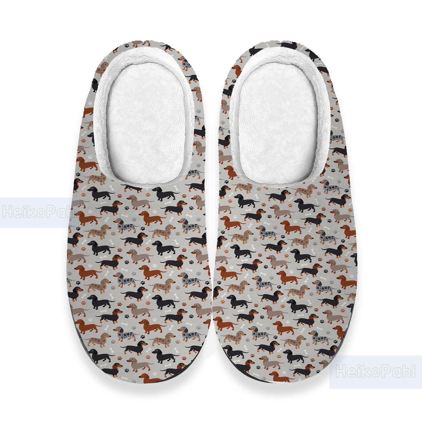 Dachshund 3D All Over Print Slippers, Custom Rubber Slippers, Dachshund Winter Slippers, Lightweight Rubber Sole, Cotton Slipper