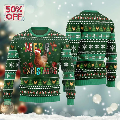 Funny Chicken Christmas Sweater: Farmhouse Holiday Pullover