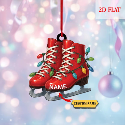 Personalized Roller Skate, Roller Derby Christmas Light Car Ornament, Love Roller Skate Christmas Ornament,  Xmas Tree Decor Gift